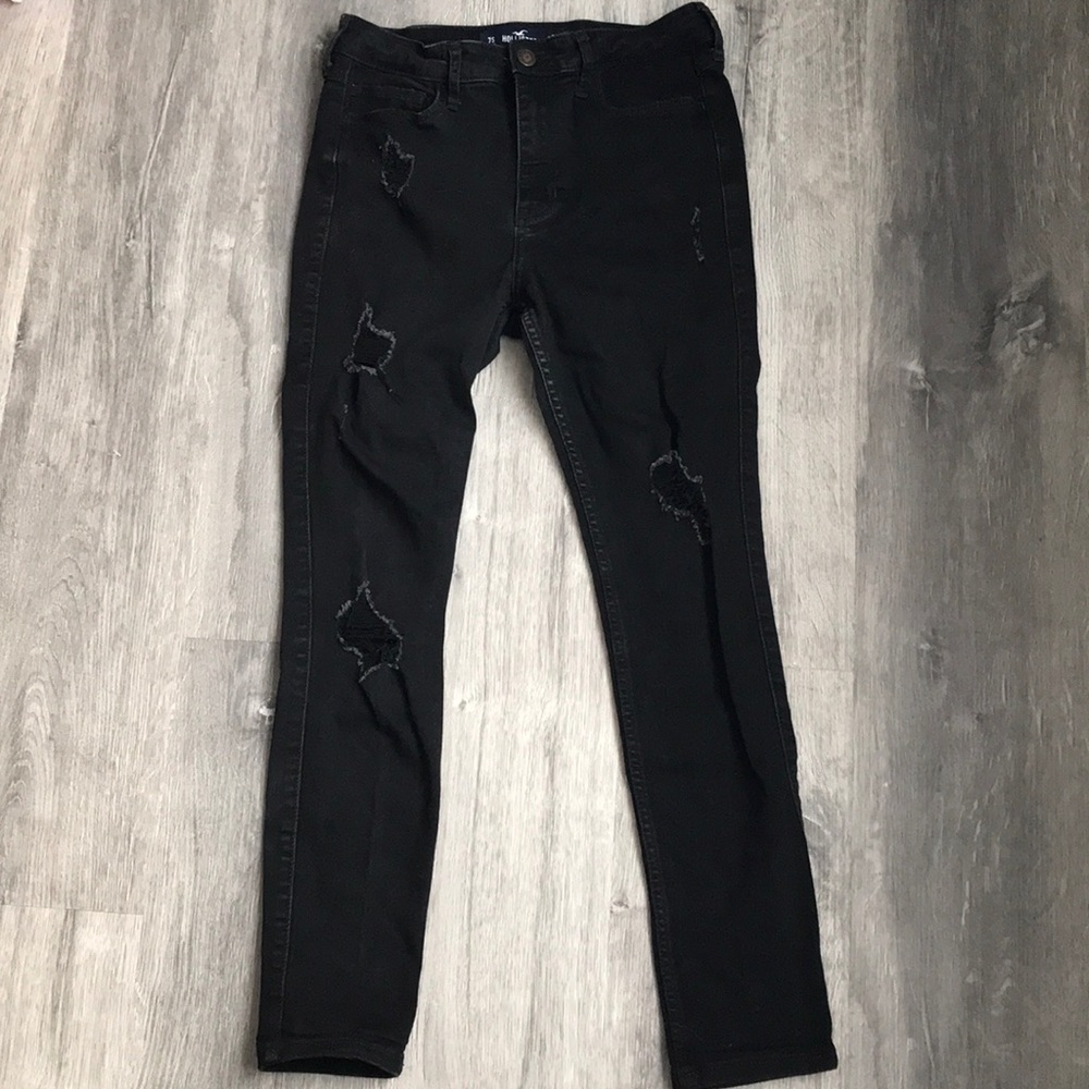Hollister Black ripped skinny jeans